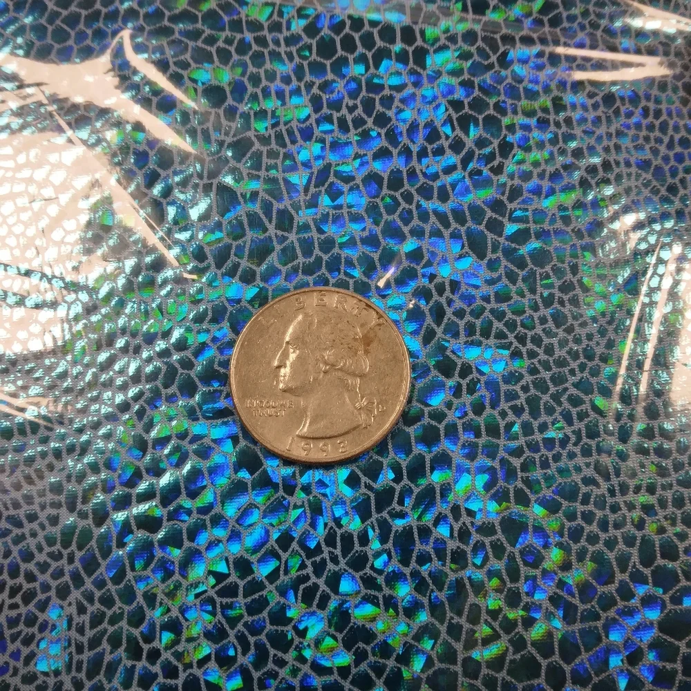FABRIC The Witching Hour Holographic Foil Mini Scale Aqua, 6 Yard Sealed Bolt